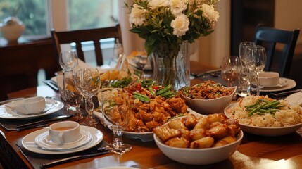 Fototapeta premium a table full of food