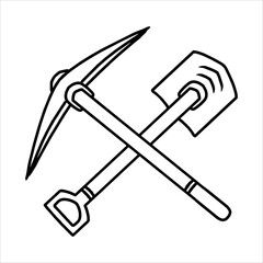 shovels and axes vector illustration