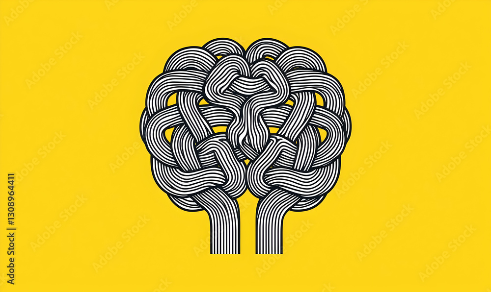 Poster abstract brain design representing creativity and thought process