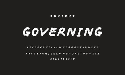 Brush Font. Hand Lettering Sketch Font. Vector Alphabet