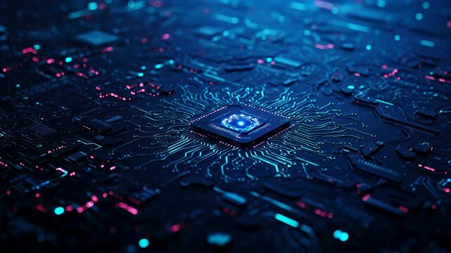 IA videos. Entrenamiento de IA. Aprendizaje de inteligencia artificial. Cerebro de IA. Aprendizaje profundo autom&aacute;tico. Video futurista