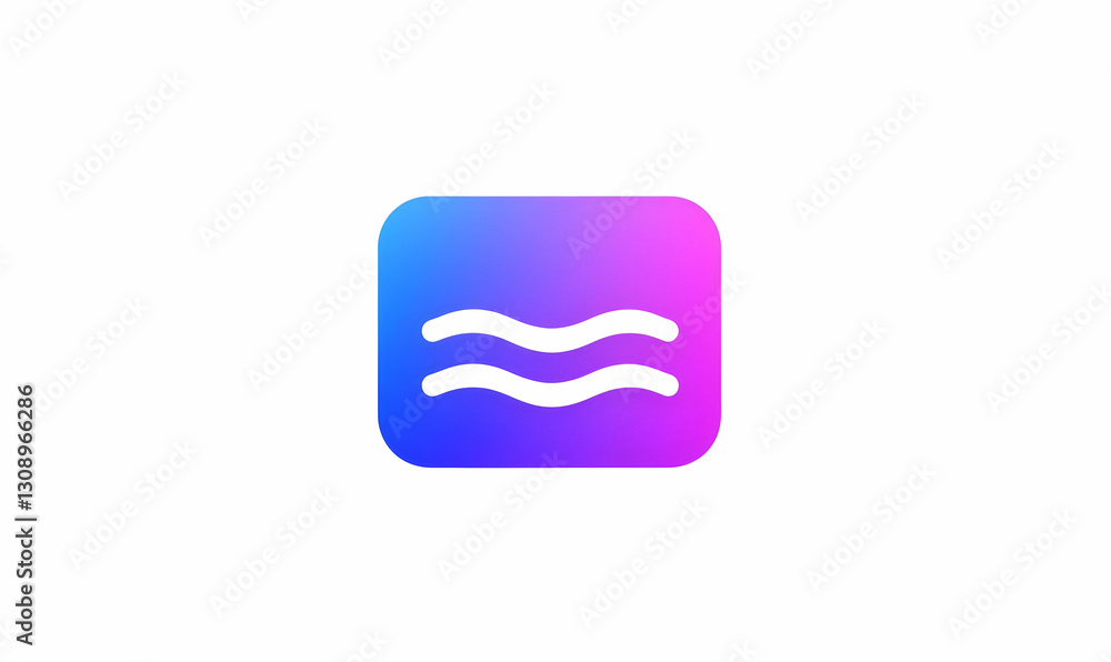 Poster abstract waves icon with gradient background in vibrant colors