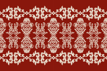 Saree Sarong Motifs Ikat floral paisley embroidery floral.ikat ethnic oriental  seamless pattern traditional.Ikat embroidery style abstract embroidery design for texture,fabric,clothing,wrapping.