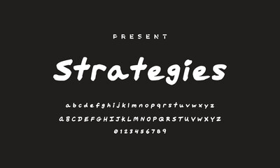 Brush Font. Hand Lettering Sketch Font. Vector Alphabet