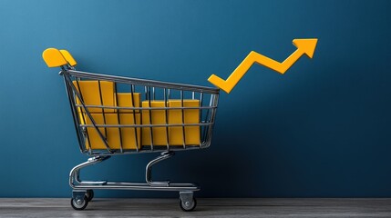 Shopping cart symbolizing growth in e-commerce
