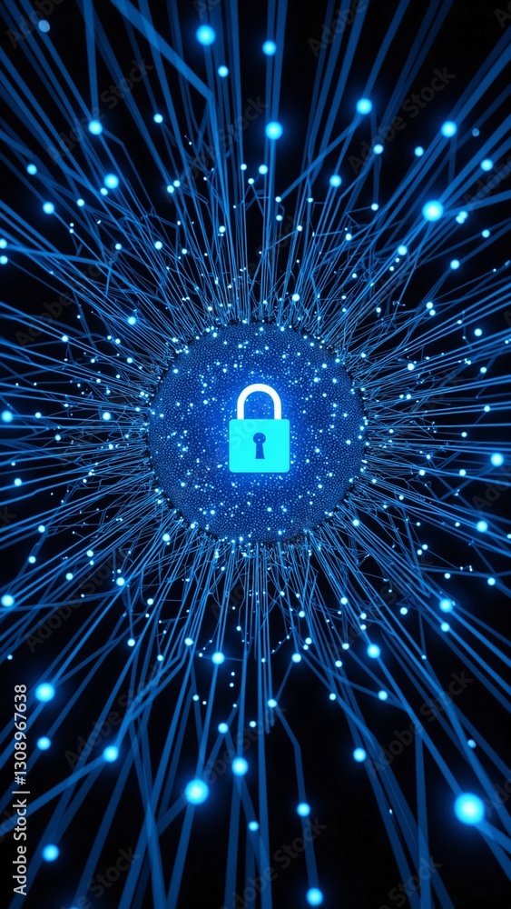 Fototapete Digital background perfect for tech processes, neural networks, artificial intelligence, data transfer and encryption, digital archives