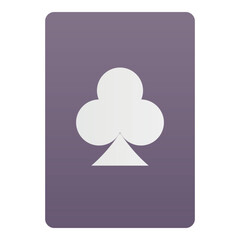 Gradient color icon, illustration for Club, casino, poker card.