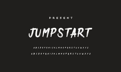 Stylish painted by a brush uppercase vector letters