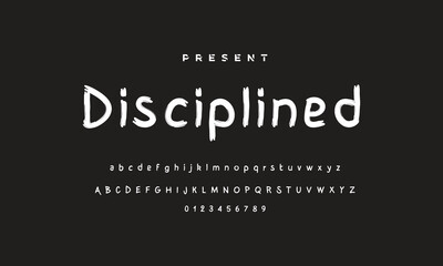 Stylish painted by a brush uppercase vector letters