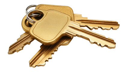 Unlocking potential a close-up of golden keys on white surface