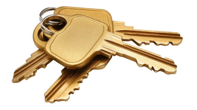 Unlocking potential a close-up of golden keys on white surface