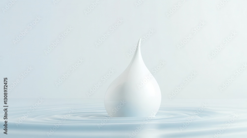 Poster Milk drop logo design showcasing modern branding concepts in soft blue and white tones suitable for dairy industry marketing