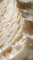 Obraz premium Creamy brie cheese close-up with smooth texture and holes