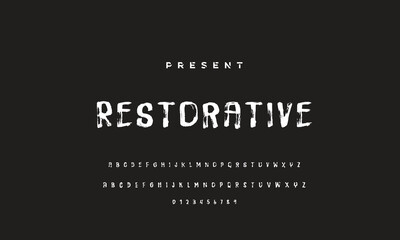 Stylish painted by a brush uppercase vector letters