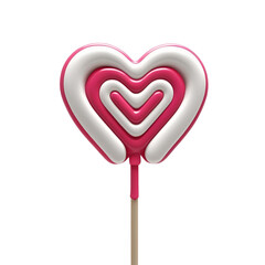 heart shaped lollipop isolated