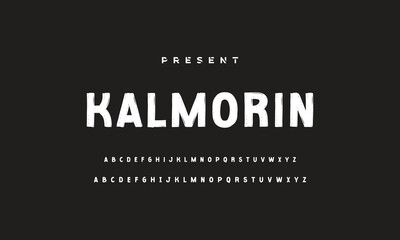 Stylish painted by a brush uppercase vector letters