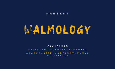 vector brush style font, alphabet, typeface