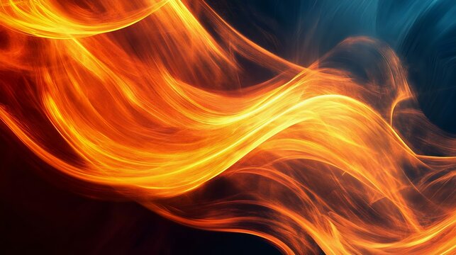 Dynamic swirling flames and smoke in vibrant orange and blue hues, creating an abstract and energetic background. Perfect for design projects.