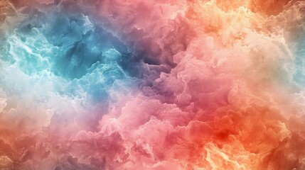 Fototapeta premium Beautiful abstract cloud texture in vibrant hues of blue, pink, and orange, creating a dreamy atmosphere suitable for backgrounds or artistic designs.