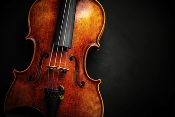Violin resting against a dark background showcasing craftsmanship
