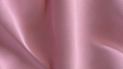 Sunset pink brushed metallic satin. 16:9 Ratio in 8K. Shiny smooth fabric. Soft folds. Luxury background with space for design. Web banner. Flat lay, top view table. Romance, Valentine, beauty.