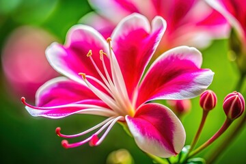 Close-up Pink and White Wishbone Flower Macro
