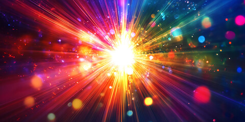 Fototapeta premium Bright Multicolored Lens Flare for Modern Artwork and Futuristic Light Effects