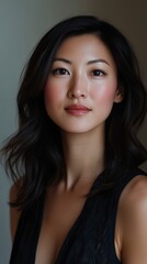 Obraz premium A Portrait of a Young Woman with Dark Hair