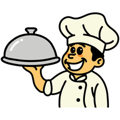 Chef Mascot Character Design Cartoon Logo