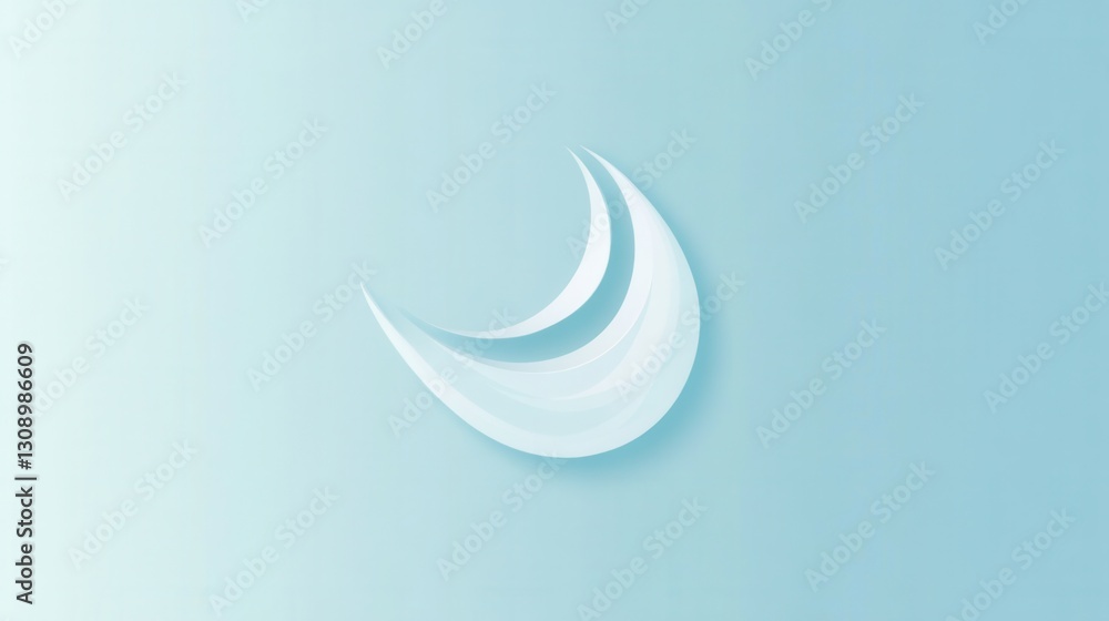 Poster milk drop minimalist logo featuring soft blue and white tones with smooth curves for modern dairy br