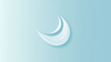 Obraz premium Milk drop minimalist logo featuring soft blue and white tones with smooth curves for modern dairy branding and design