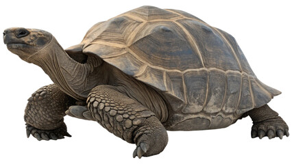 Obraz premium A majestic Aldabra giant tortoise isolated on white. Suitable for marketing or business purposes. PNG file