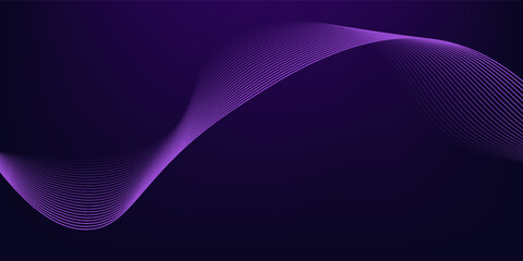 Dot blue purple wave line light gradient dark background. Abstract technology big data digital background.