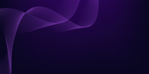 Dot blue purple wave line light gradient dark background. Abstract technology big data digital background.