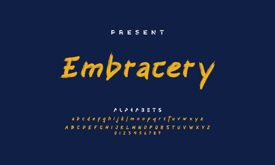 Brush stroke handwritten alphabet vector sans serif font design