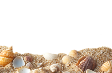 aesthetic beach sand with shells copy space