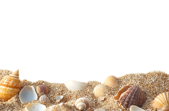 aesthetic beach sand with shells copy space