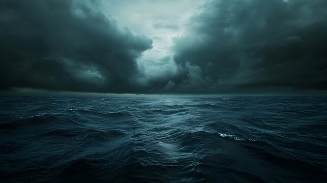 sky with dramatic dark clouds rolling in over the horizon 