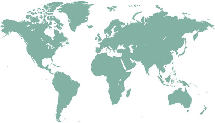 World map. Grey modern vector map. Silhouette map.
