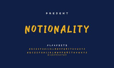 Brush stroke handwritten alphabet vector sans serif font design