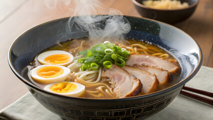 Smoky Japanese Ramen – Rich Broth with Wheat Noodles and Toppings