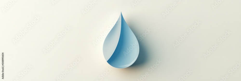 Poster Minimalist logo design featuring a milk drop in soft blue and white tones with smooth curves representing modern dairy branding concepts