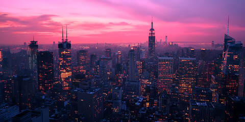 Obraz premium Classic New York City Rooftop Wedding with Stunning Skyline Views