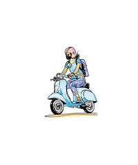 girl on a scooter