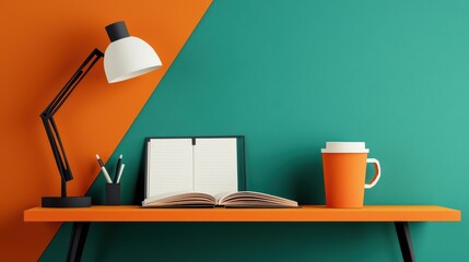 Cozy Reading Nook with Book Cup and Soft Light from Elegant Lamp