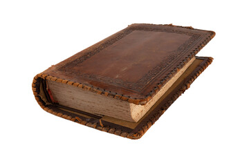 Old leather book isolated no background