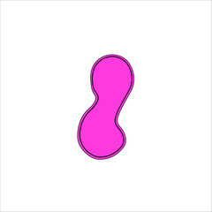 Color illustration of a hand-drawn pink blot in doodle style