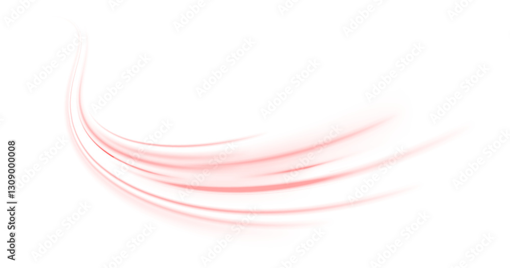Poster abstract flowing red light curve representing speed and fluidity