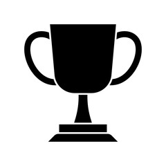 Glyph Icon Depicting A Trophy Cup with Twin Handles on a Base