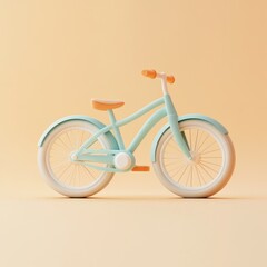 Obraz premium A pastel colored bicycle presented against a monochromatic background